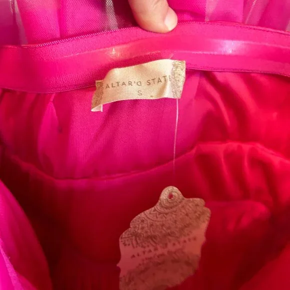 NWT Altar'd State Pink Strapless Mini Tulle Dress! - Picture 6 of 6